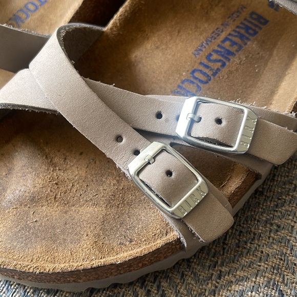 Birkenstock Franca Soft Footbed Nubuck Gray Leather Sandals Size: L10 M8 main image 6